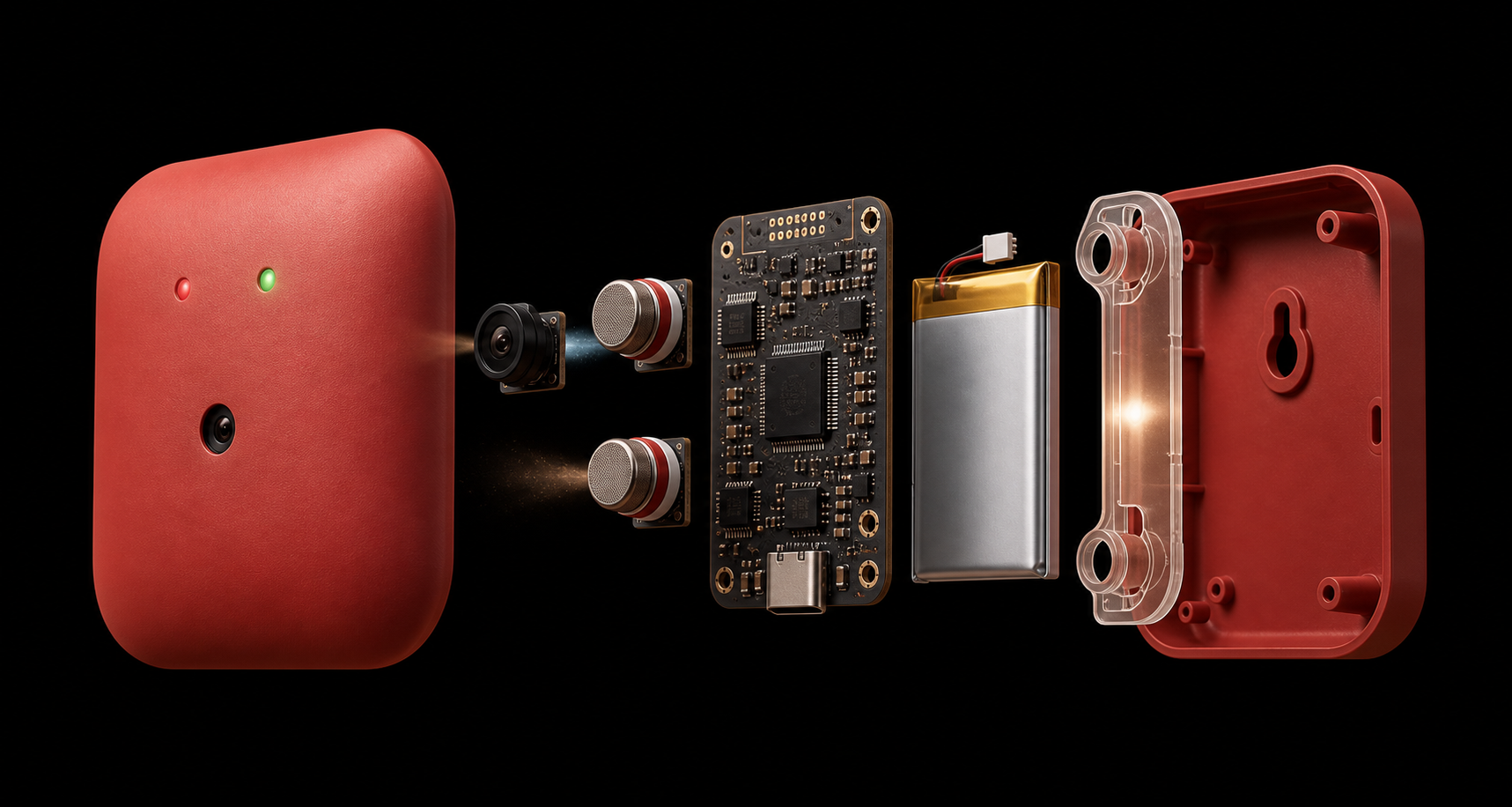 Exploded view of Sniff Kitty internal components